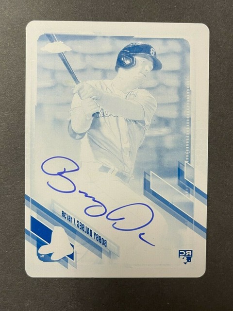 2021 Topps Chrome Bobby Dalbec Rookie RC Cyan Printing Plate Auto 1/1 Red Sox