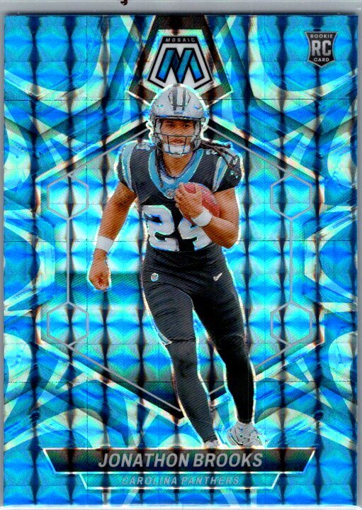2024 Panini Mosaic #345 Jonathon Brooks Mosaic Reactive Blue RC
