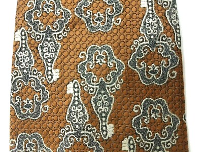 Unbranded Necktie Tie Mens Brown Gray Geometric EUC