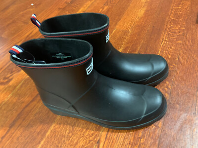 Womens Tommy Hilfiger Black Rain Boots Shoes 10M