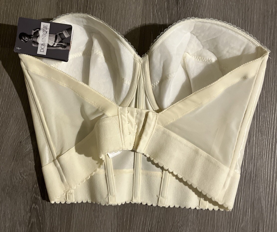 DOMINIQUE 6377 Noemi Backless Strapless Long Line Bridal Bustier 36DD Ivory  Bra