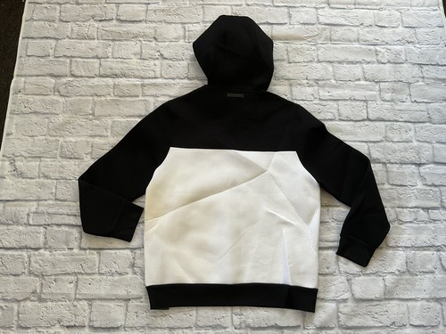$325 Diesel Black Gold Men’s Seempre Pullover Sweatshirt Black-White Hood Size S - Picture 7 of 11