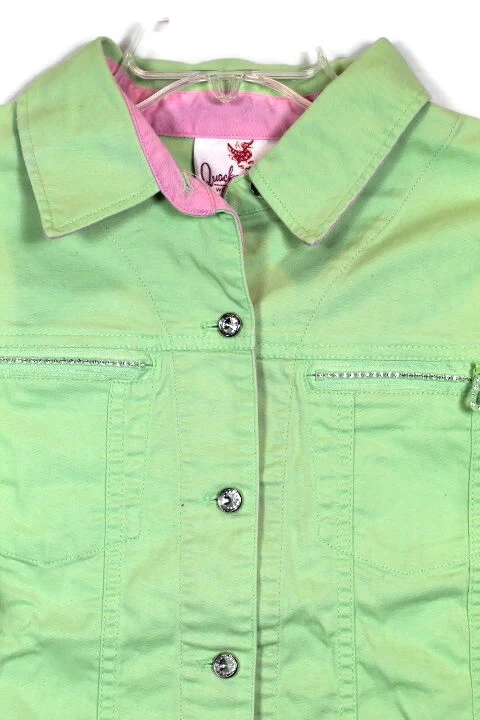 Quacker Factory Women's Green Pant Suit 2 Pc w/ Rhinestones Size Medium   001 - Image 2 of 4