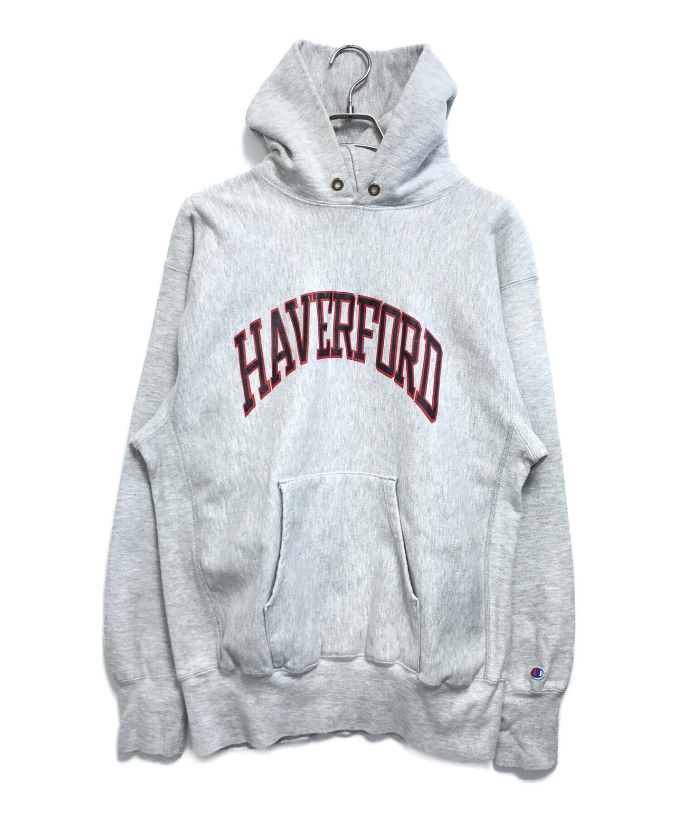 90'S Champion Reverse Weave Embroidered Tag College Sweatshirt Trainer Made in USA Men's XL Vintage cotton gray type Vintage Second Hand