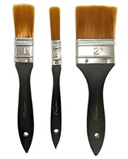 3 Artist Wash & Varnish Spalter BRUSH SET All Media Paint Brushes 1/2" 1" 2 Inch