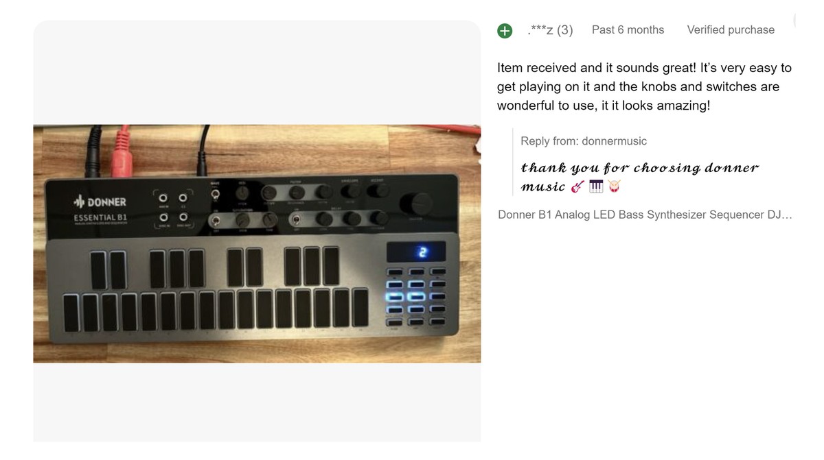 Donner B1 Analog Bass Synthesizer Sequencer Controller Beat Maker