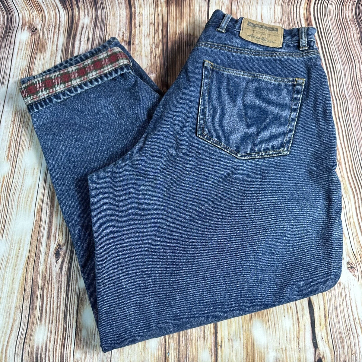 Vintage Eddie Bauer Womens Size 14 Petite Flannel Lined Jeans Denim Pants  30x28