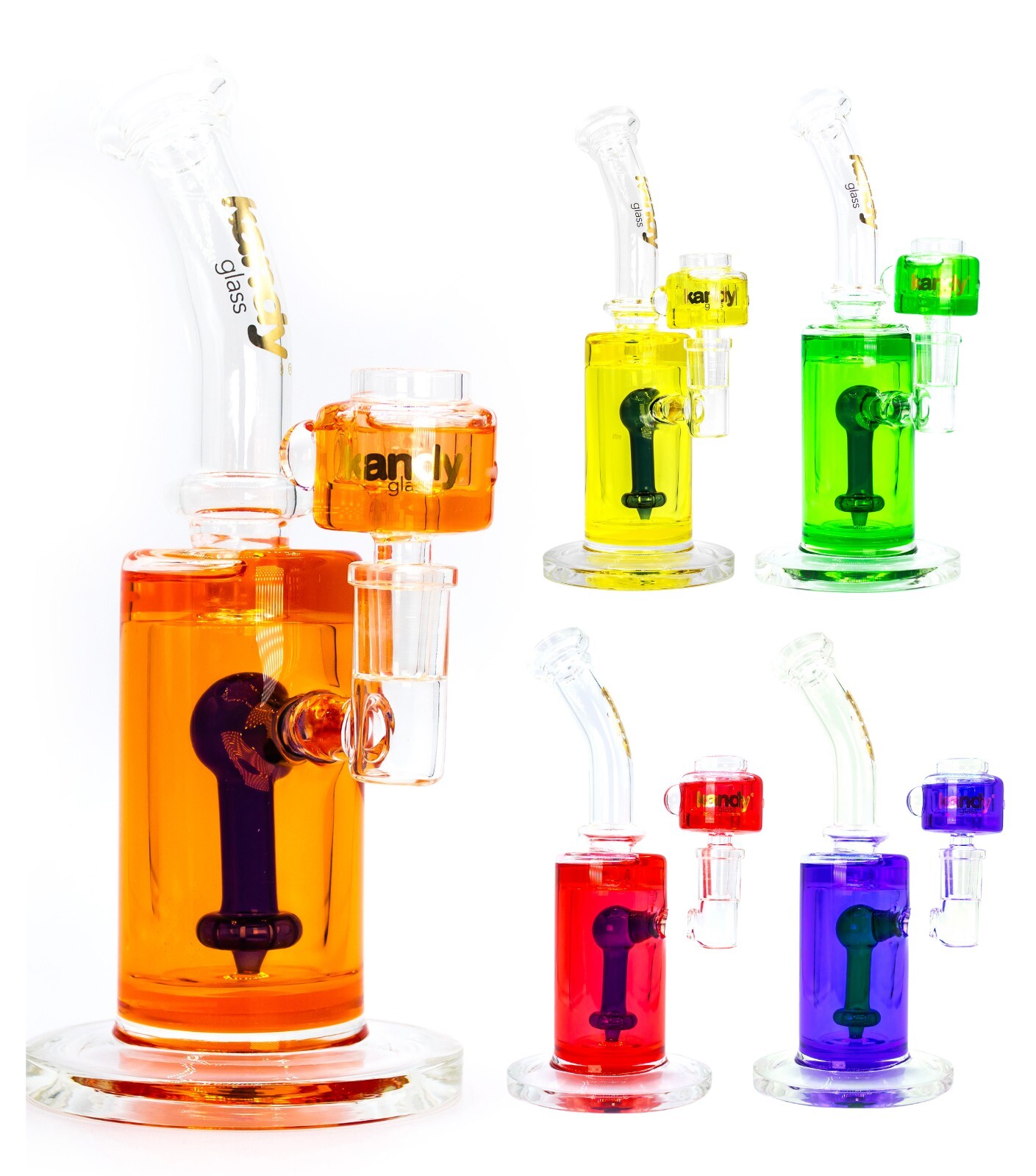glycerin water pipe bong glass with freezable bowl cylinder thick glass 8.6 inch