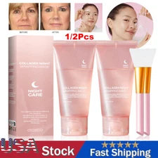 Collagen Night Wrapping Mask Moisturizing Hydrating Firming Peel Off 2.53 fl oz