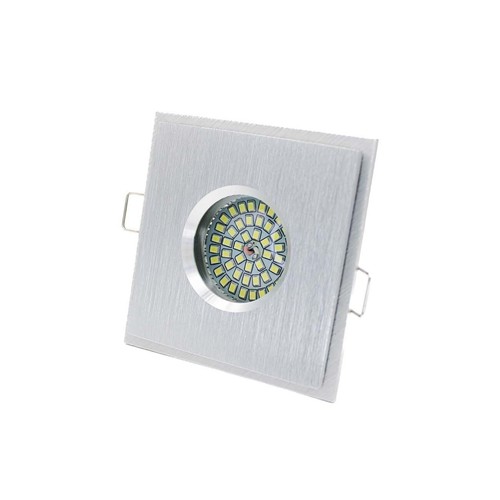 LED Einbaustrahler 230V Bad Einbauspots Deckenspots IP44 Quadrat Alu GU10 - Bild 3 von 22