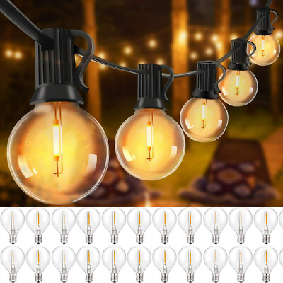 G40 Lichterkette Außen, 25er E12 G40 LED Glühbirnen, Warmweiß LED Birnen Lichter
