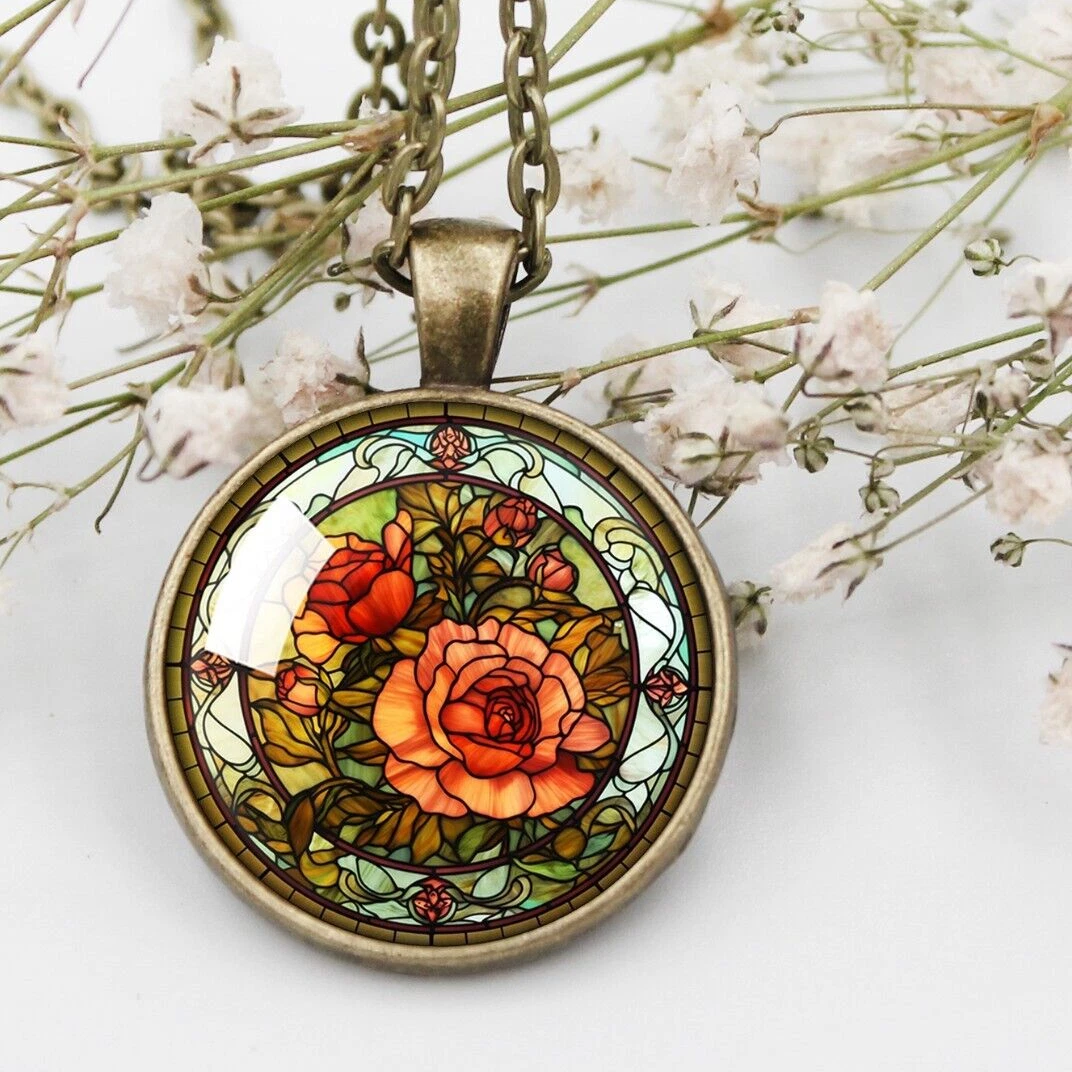 Lily of the Valley Pendant Necklace Woman Stained Glass Flower Accessories  Imitation Jewelry Decoration Wife Mothers Gift Girl - Etsy