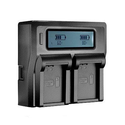 LCD Dual Channel Battery Charger For Olympus EM1 E-M1 MARK II 2 BLH-1 BLH1