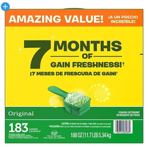 Gain Ultra Powder Laundry Detergent Original 188 oz.183 loads - Bild 2 von 5