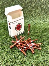 Lucky Tees Bamboo Golf Tees Cigarette Box 20count 2.75in Reusable box Golf Gifts