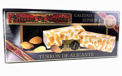 Turron de Alicante, harter Mandelnougat aus Spanien, 200g Nougat Mandeln Turrón