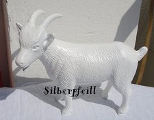 Geißbock Ziege Figur Dekoration Geissbock Deko Ziegenbock Weiß