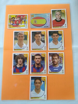 Panini World Cup 2002 Team of Spain mit Guardiola Raul Hierro Morientes...