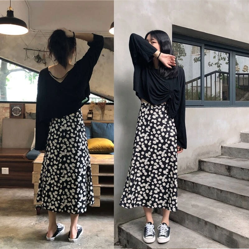 Floral midi cheap skirt summer