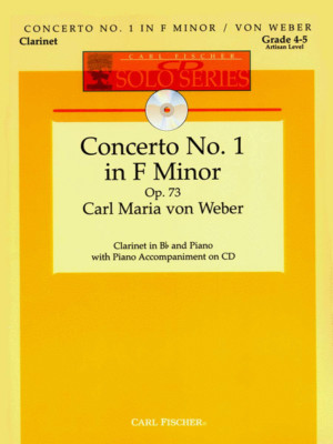 VON WEBER Concerto No. 1 in F Minor Op. 73 MUSIC BOOK/CD FOR CLARINET-BRAND NEW