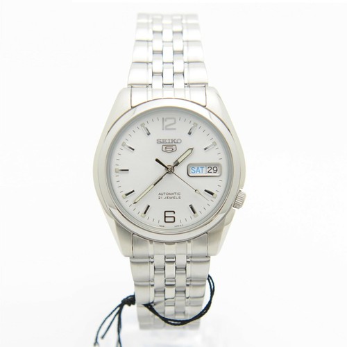 Seiko 5 SNK385K1 Automatic 21 Jewel See-Thru Silver Stainless Steel Men's  Watch 4900969894152 | eBay