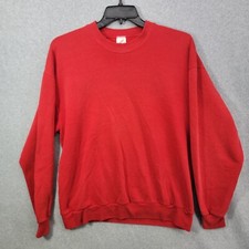 Vintage Jerzees sweater Blank Crewneck pullover Adult XL Red USA Made Mens