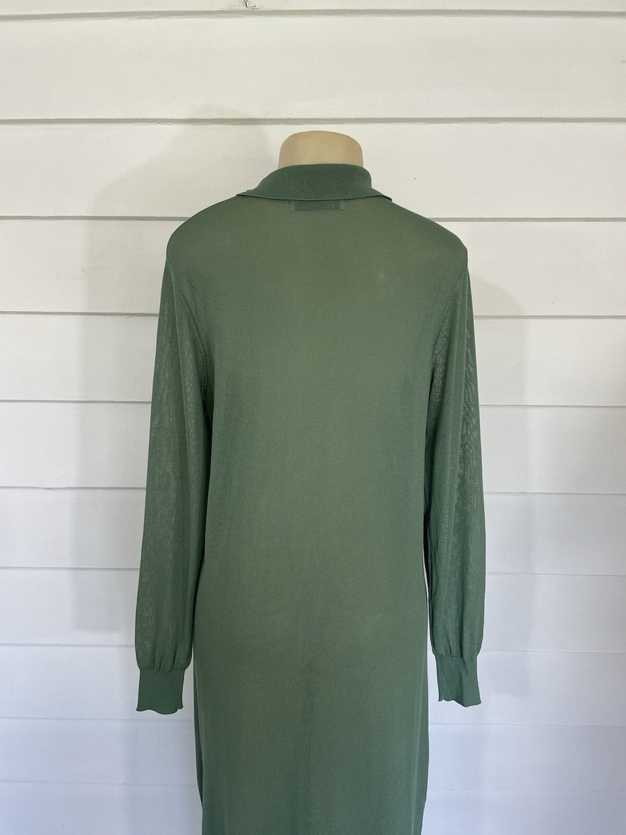 green button up dress zara Zara Green Chain Print Pleated Front Long Sleeve Button Mini A-Line Dr –  Brie