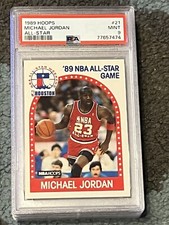 PSA 9 BASKETBALL CARD 1989 HOOPS MICHAEL JORDAN All - STAR HOF CHICAGO BULLS