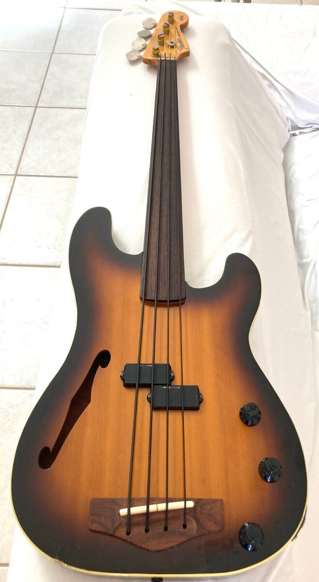 Fender PBAC100 Fretless Semi-Hollow Precision Bass - MIJ | eBay Fender PBAC100 Fretless Semi-Hollow Precision Bass - MIJ | eBay