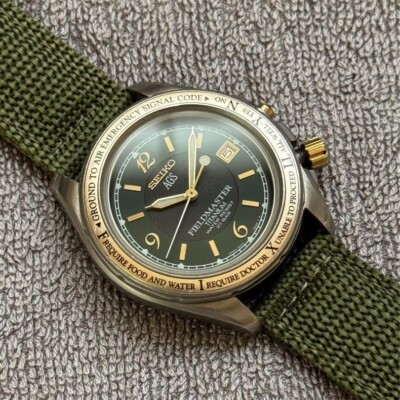 Seiko AGS Fieldmaster Titanium Solar Analog Quartz Watch