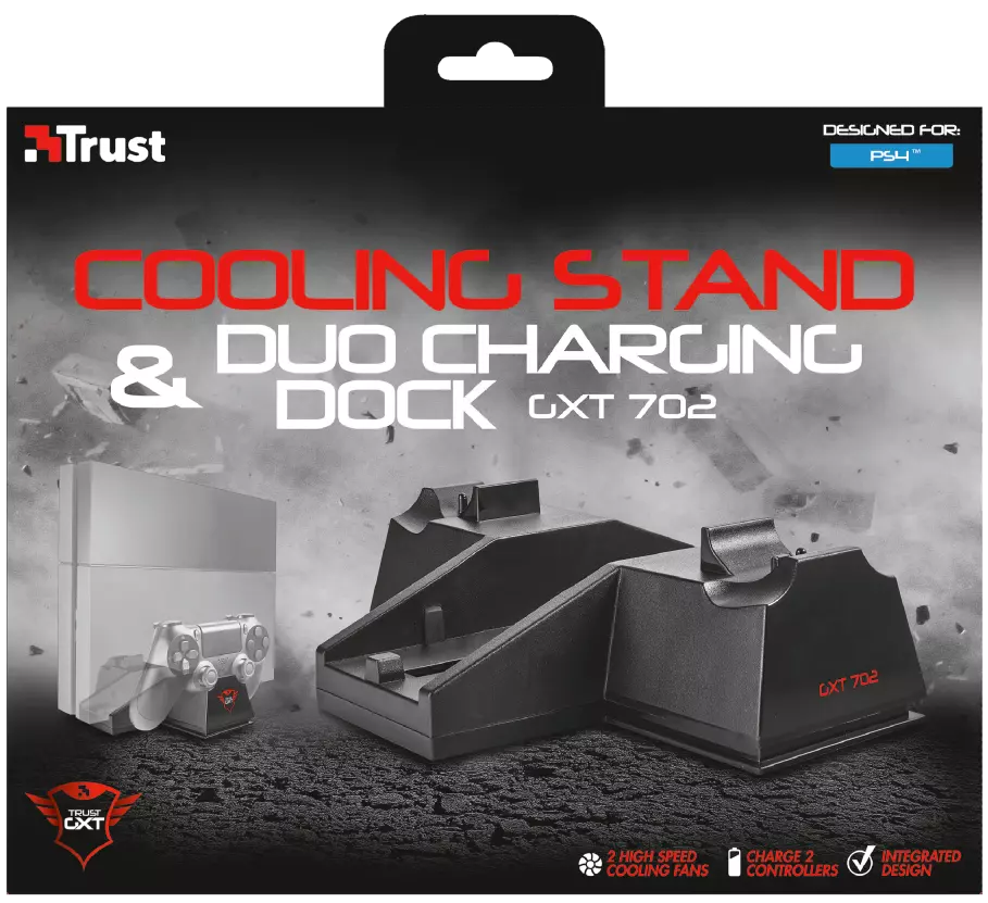 TRUST 21013 GXT 702 PS4 VERTICAL COOLING STAND WITH 2 FANS DUO