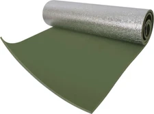 Olive Drab Thermal Reflective Foam Sleeping Pad Mat - 24 x 71 x 3/8 - w/ Ties