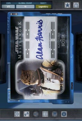 Star Wars Card Trader - Legendary Tungsten Gilded Masterwork Bossk Sig 10cc