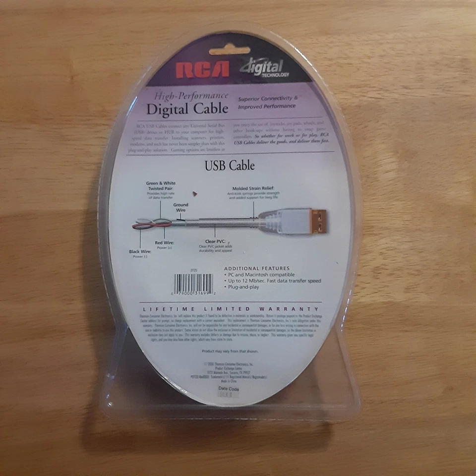 RCA 12ft USB Cable A-B Type DT12U - Изображение 2 из 2