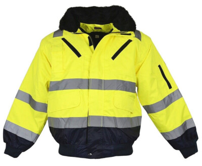 Pilotenjacke Warnschutzjacke Warnjacke Winterjacke Arbeitsjacke Gelb S  XXXL