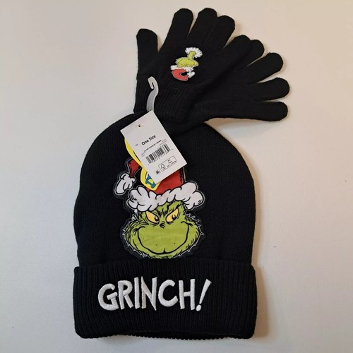 The Grinch Boys Beanie Hat and Gloves Set, 2-Pack color black - Picture 2 of 5