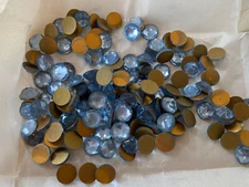 9MM ROUND FLAT BACK FOILED CZECH GLASS LT. SAPPHIRE JEWEL (1 GROSS/144 PCS)