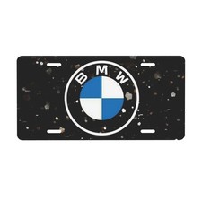 Bmw 12 X 6 In License Plate Stamped Metal Tag For Car Truck Black