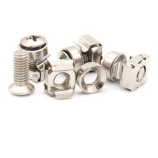 50 PCS Rack Mount Screws Cage Nuts Assortment Kit M6x16 mm Carbon Steel Silver