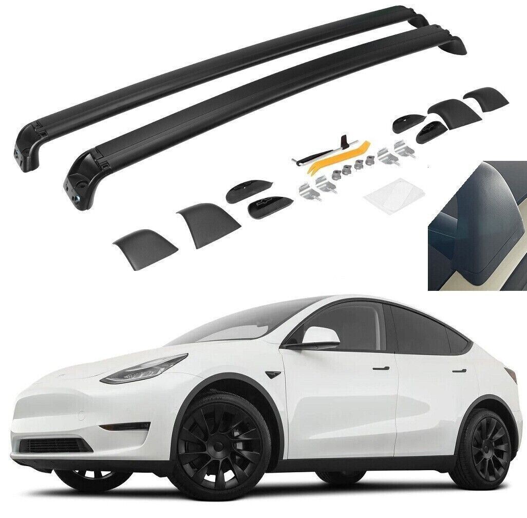 Roof Rack Rail Cross Bar Luggage Carrier For Tesla Model Y 2020-2022 2023 2024