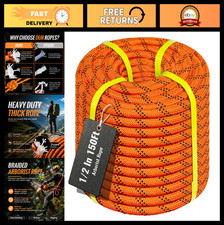 Heavy Duty Double Braided Arborist Rope 10mm/12.7mm, 3825-9000lbs for Tree Riggi