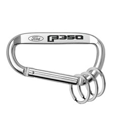Ford F-350 Laser-Etched Silver Metal Carabiner Keychain