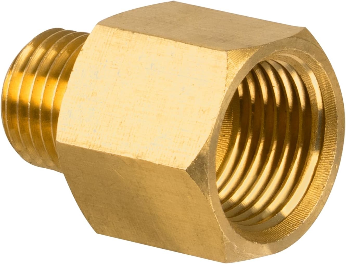 Brass Pipe Fitting Reducer 1/4" NPT Male x 3/8" NPT Female Adapter