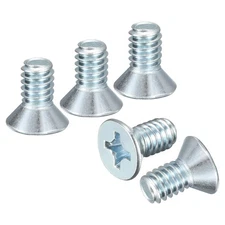 M8-1.25x12 Flat Head Machine Screws -25pcs -Carbon Steel - Blue White