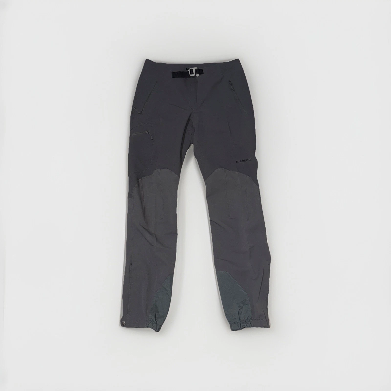 Patagonia Alpine Guide Belted Pants Pockets Soft Shell Gray Womens 10 Polartec