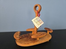 Set Cruet Olio E Aceto Legno di Olivo Condimento MCM Caddy Nuovo Via Umbria 