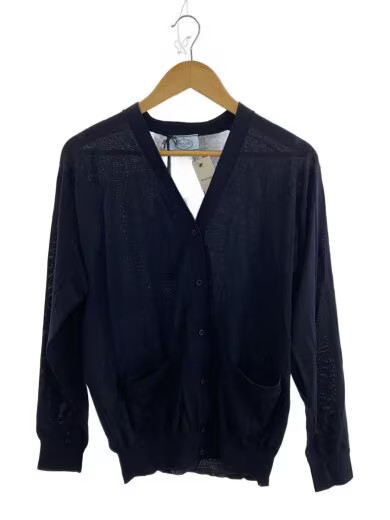 PRADA/Cardigan (Lightweight)/Size 40/Wool/NVY/Solid/DNA00S