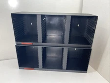 (2) Laserline 36 CD Compact Disc storage holder case rack Black wall mountable