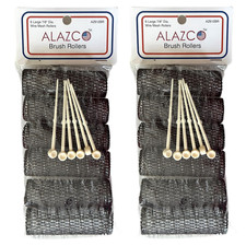 12 Pc Vintage Style Hair Rollers BRUSH ROLLERS  12 PINS - Mesh Hair Curlers wit
