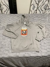 Universal Studios Men's Duff Beer Graphic Pullover Hoodie Gray,beer can Pocket
